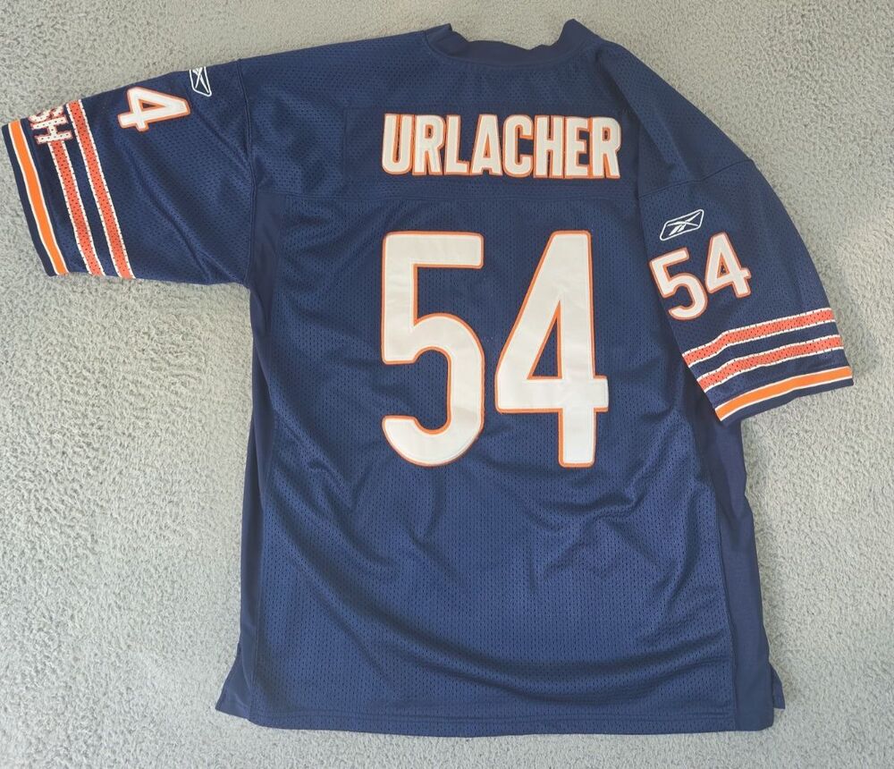 VTG Reebok Stitched Jersey Brian Urlacher #54 Chicago Bears Mens 52 L 2XL Blue
